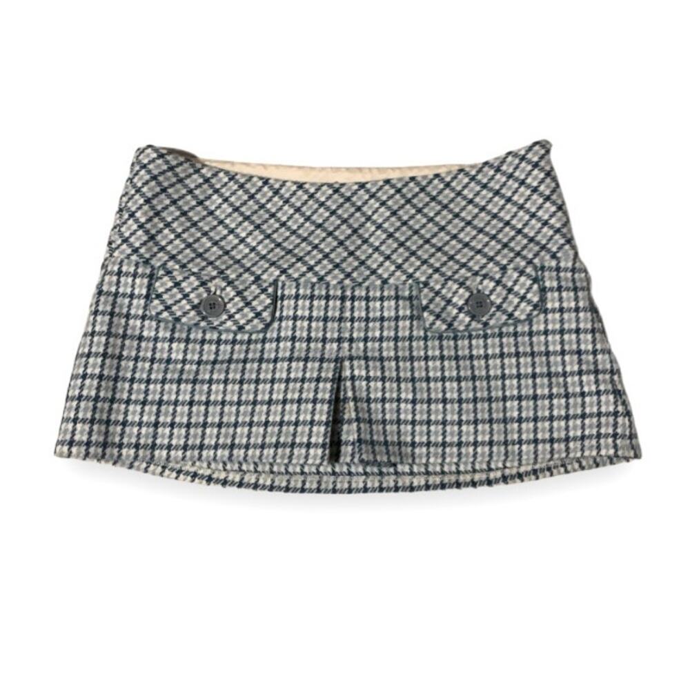 Vintage Y2K Abercrombie Blue Plaid Low Rise Mini Skirt Size 4